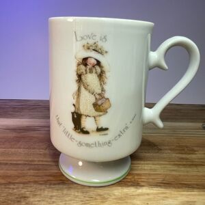 Holly Hobbie VTG Pedestal Mug Love Is Something Extra Grannycore 1980s Nostolgia
